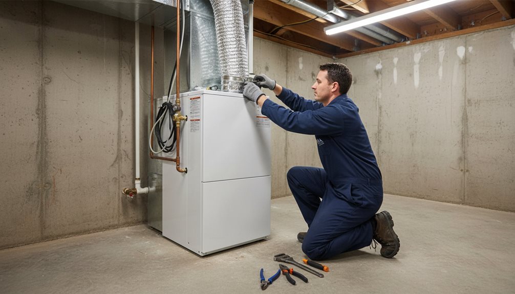 Rencon technician servicing a home furnace